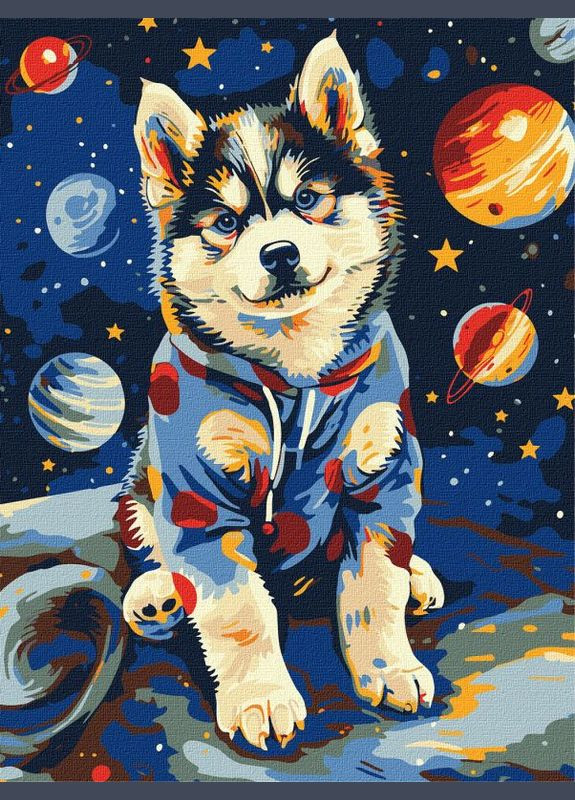 Картина за номерами Космічний хаскі ©art_selena_ua 30x40 KHO6645 Ідейка (322268071)