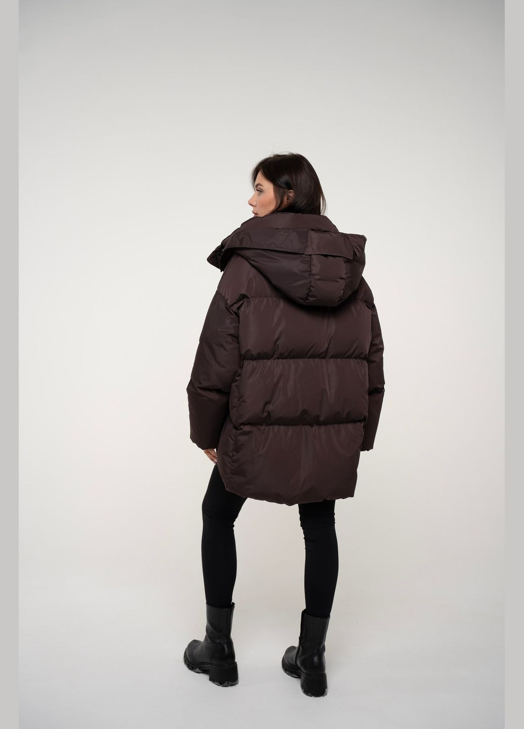 Темно-коричневый Пуховик Mades