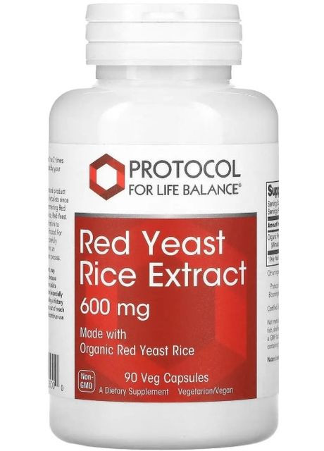 Красный дрожжевой рис Red Yeast Rice Extract 600 мг 90 вег капс Protocol for Life Balance (357342810)