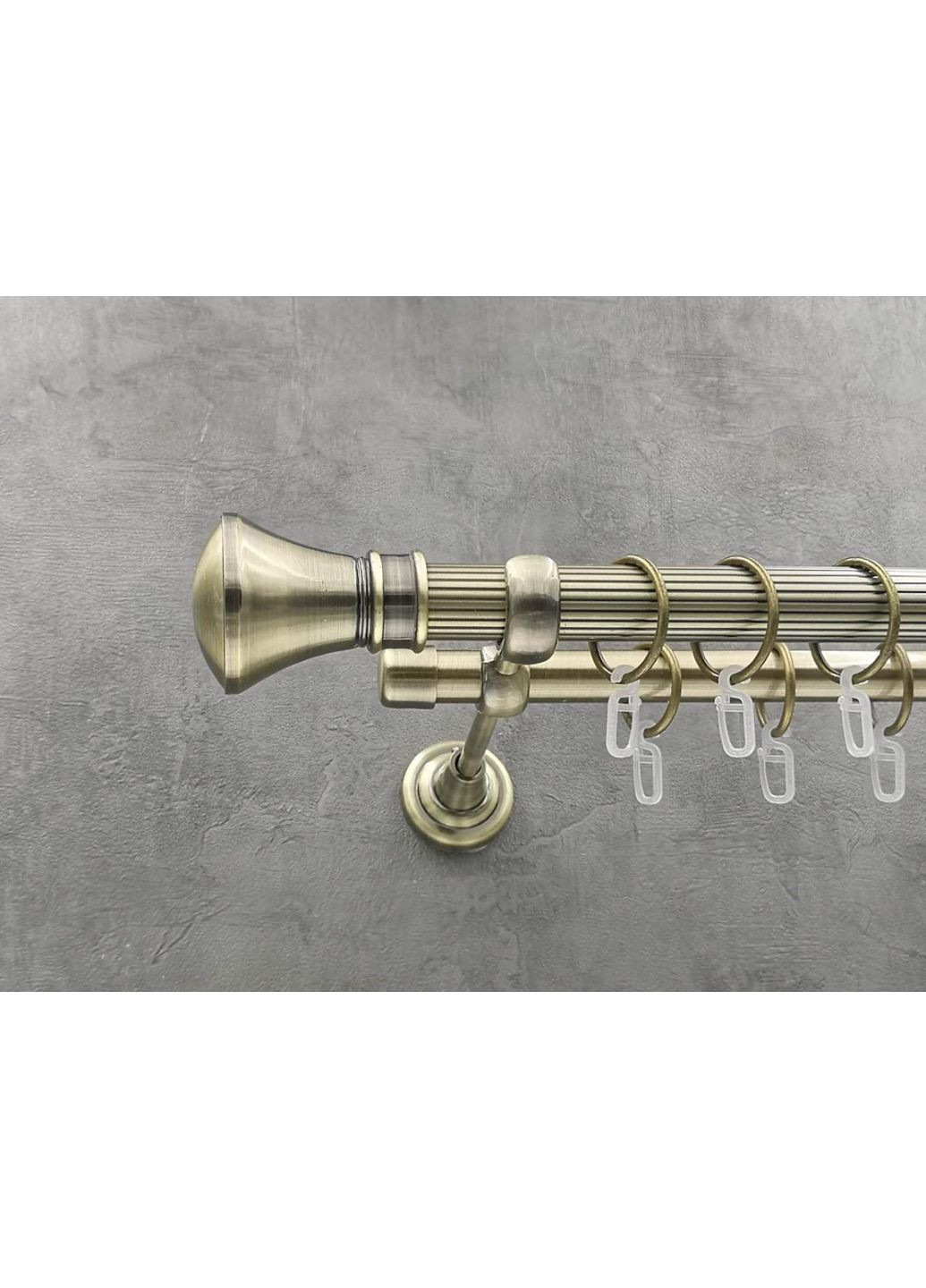 Карниз Люксор рифленая штанга двойной открытый 25/19 мм 300 см Антик Quadrum (352782544)