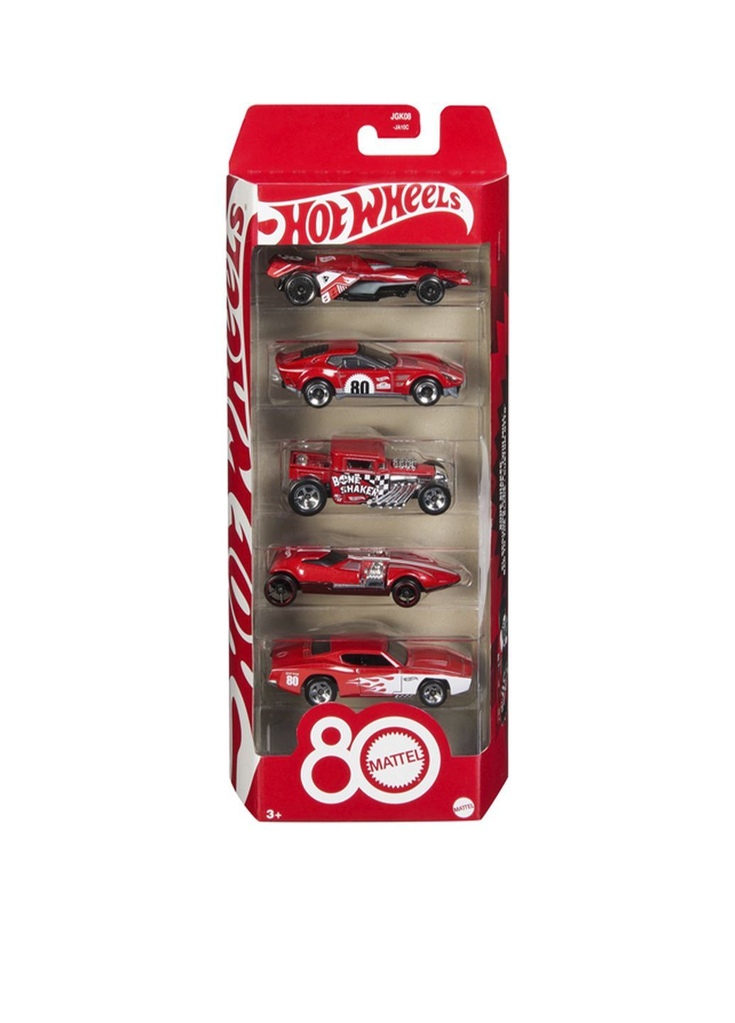 Набор из 5 базовых машинок "80 лет драйва Mattel" цвет красный ЦБ-00287953 Hot Wheels (369842332)