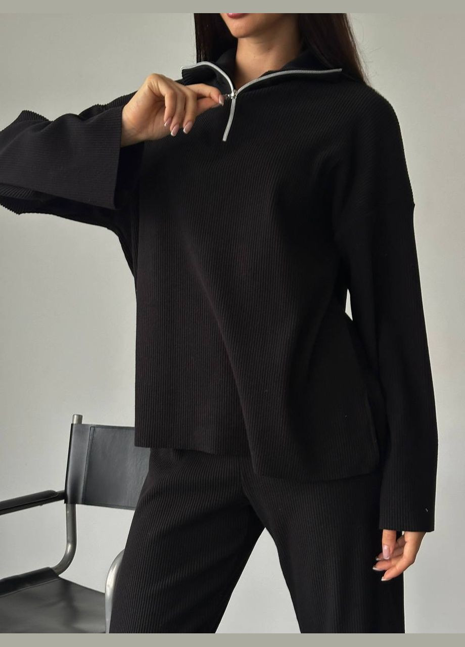 Теплый женский костюм в рубчик. No Brand (307059539)