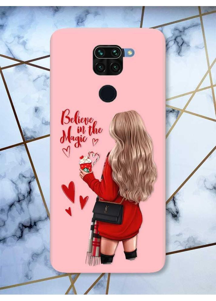 Матовый чехол на Xiaomi Redmi Note 9 Девушка с кофе принт 137 Creative (359486108)