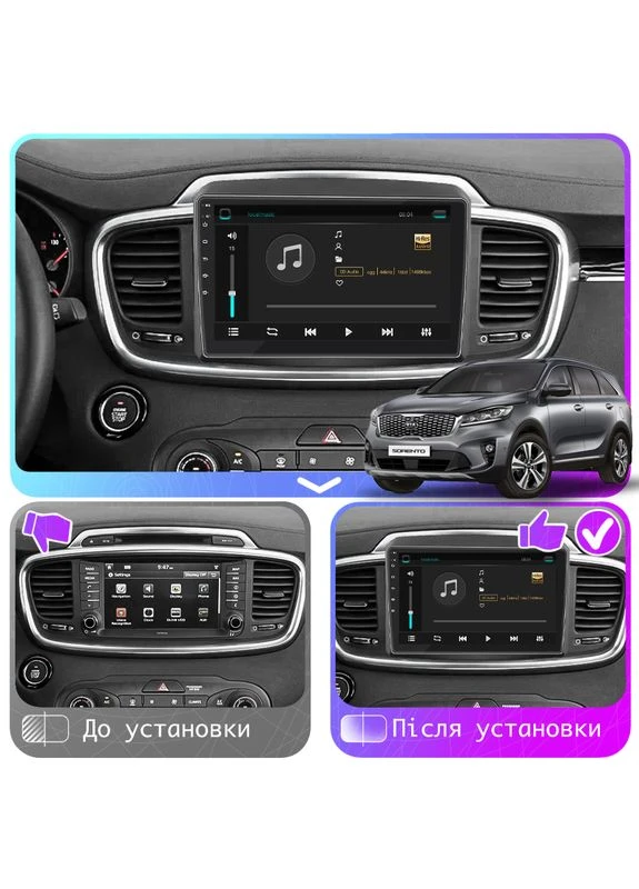 Штатна магнітола для Kia Sorento III Prime Рестайлинг 2017-2020 екран 10" 4/64Gb 4G Wi-Fi GPS Top Lesko (378957972)