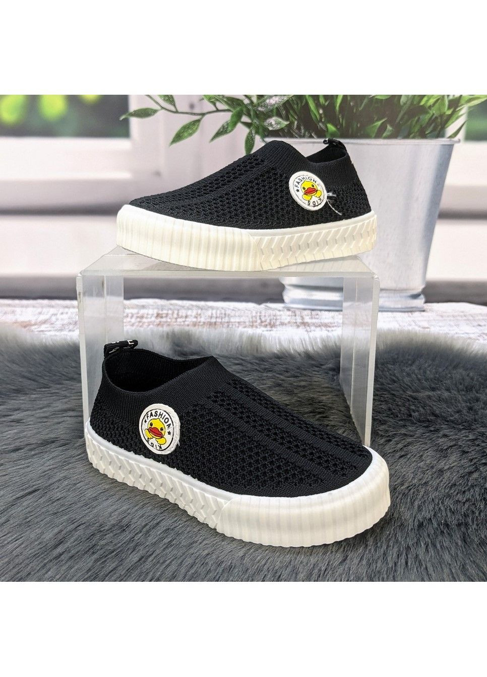 Черные мокасины тапочки детские Lilin