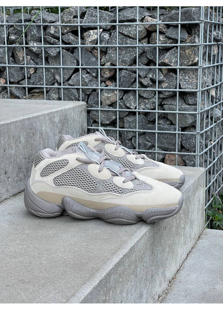 Бежевые демисезонные кроссовки мужские и женские adidas yeezy boost 500 beige | адидас изи буст 500 бежевые No Brand