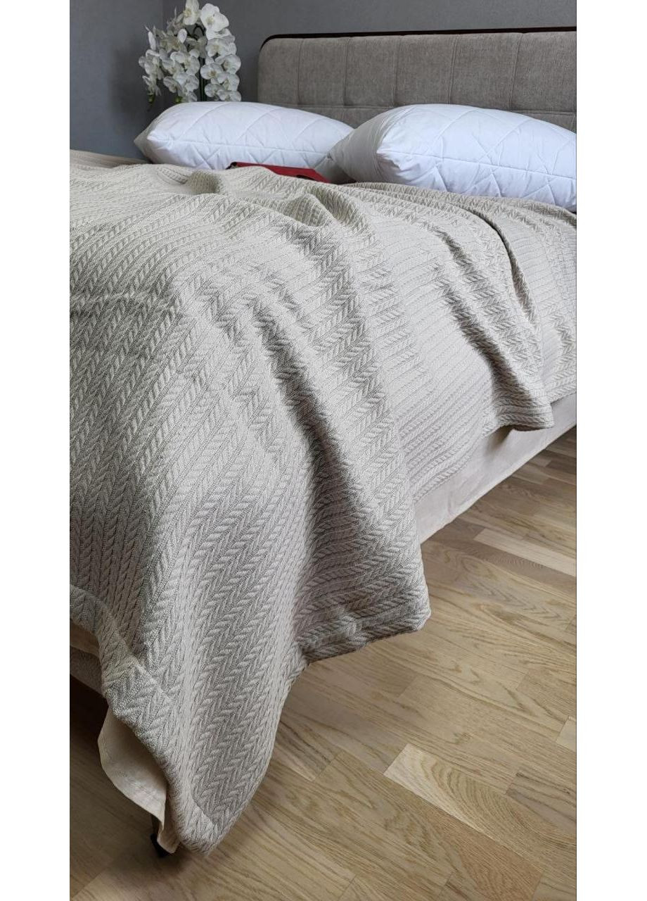 Покрывало Сливочный беж, Пике Косичка 220*240 No Brand (363193803)