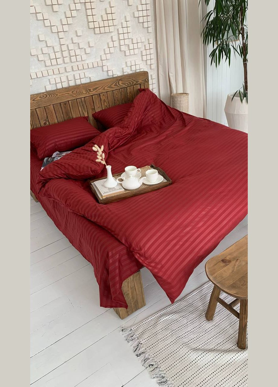 Двуспальный КПБ микро страйп сатин "Бордо" Glav Textile (296930171)