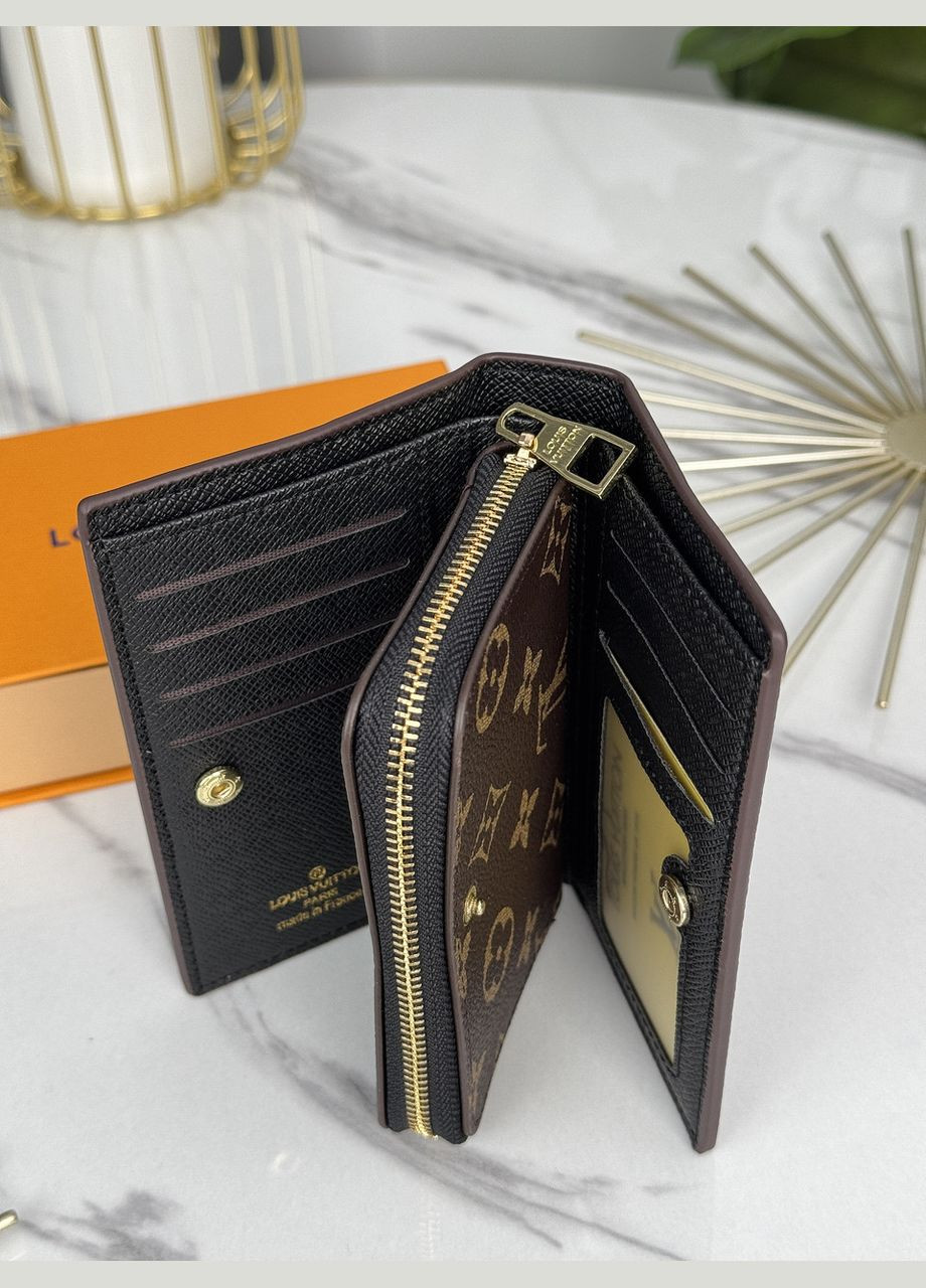 Жіночий гаманець коричневий + чорний книжка No Brand (322464443)