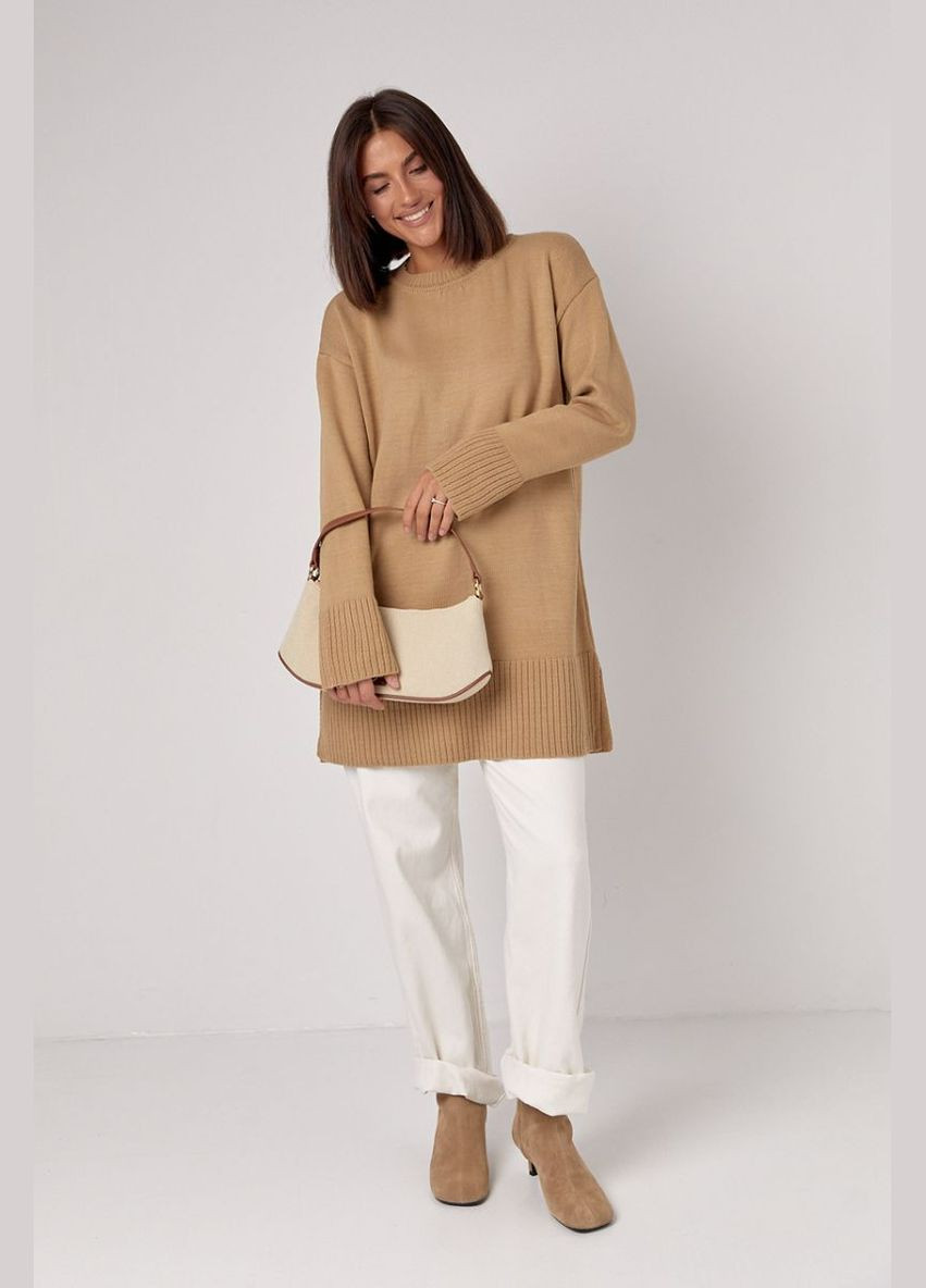 Жіноча в'язана туніка oversize з розрізами з боків 0270 Lurex Туника (315810294)