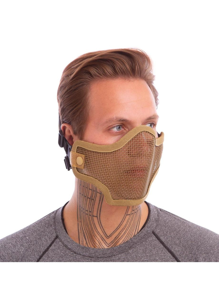 Захисна маска на півобличчя зі сталевої сітки CM01 Хакі SILVER KNIGHT (296654736)