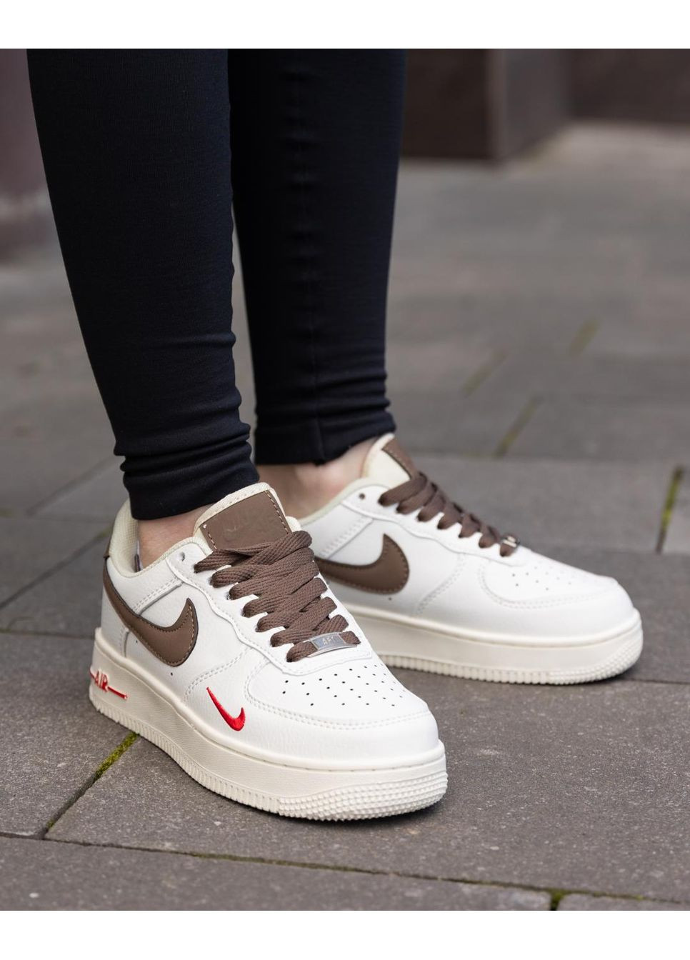 Белые демисезонные кроссовки мужские nike air force 1 low ‘07 essenti mocco найк аир форс 1 премиум No Brand