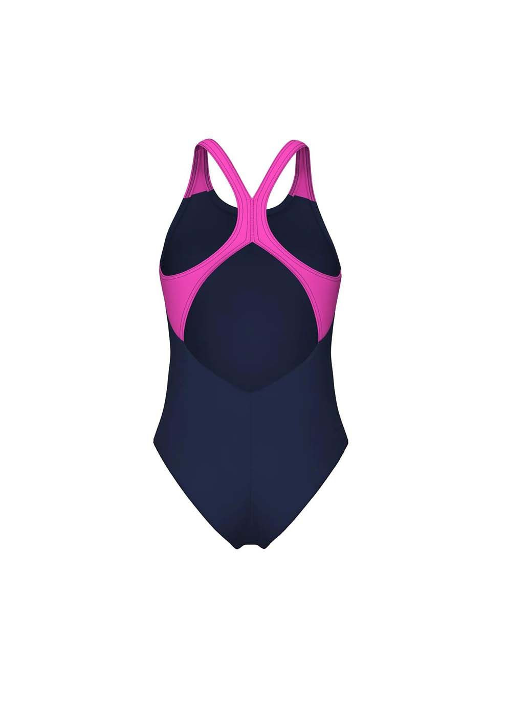 Фіолетовий демісезонний купальник закритий для жінок bright glare swimsuit v back фіолетовий Arena