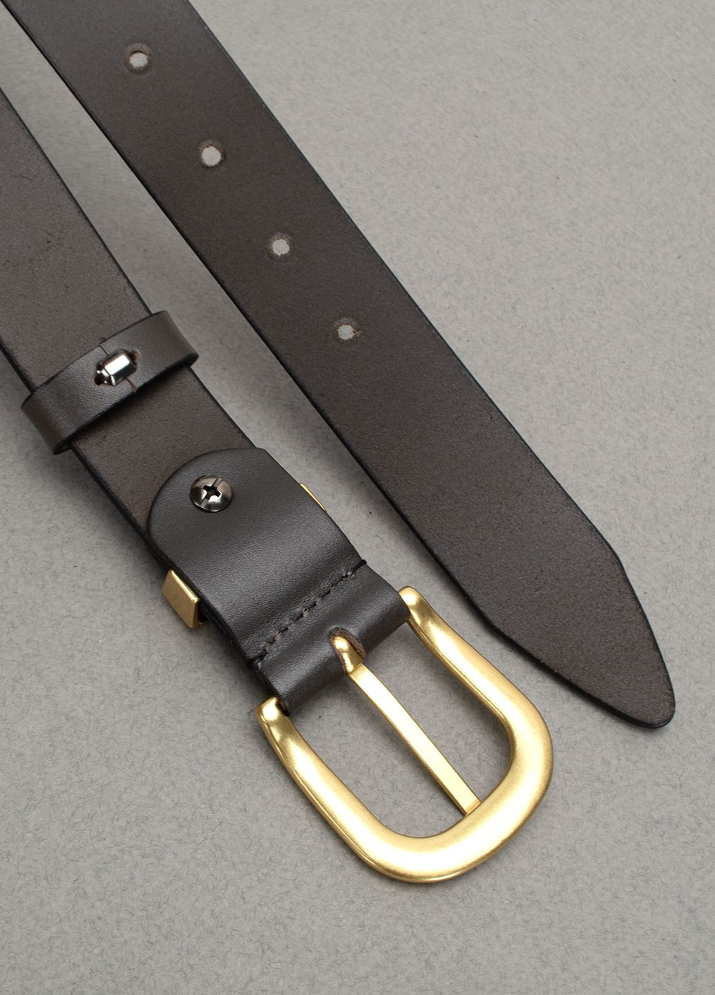 Ремінь шкіряний жіночий подовжений HC-3092 (145 см) коричневий із золотою пряжкою HandyCover (315631585)