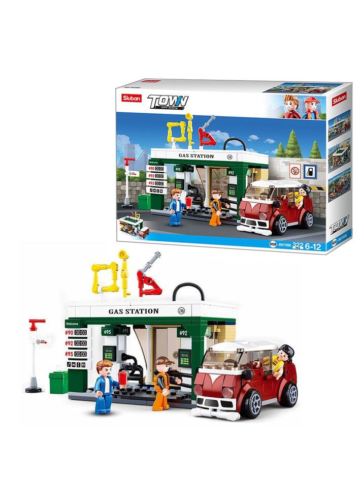 Конструктор "Town": Заправка, 322 детали Sluban (339785609)