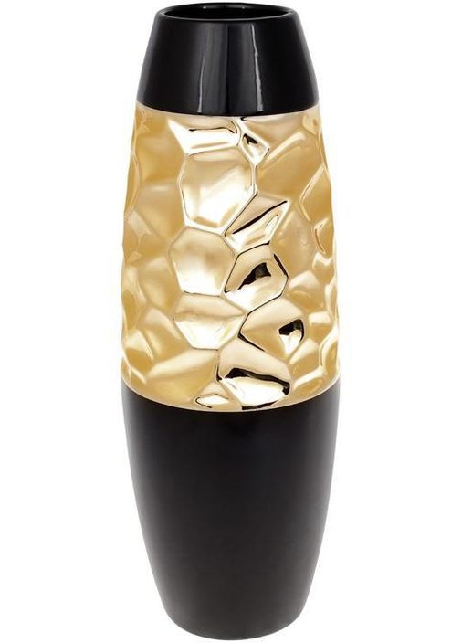 Ваза керамическая Vjosa 38см черный с золотом. Bona (329898187)