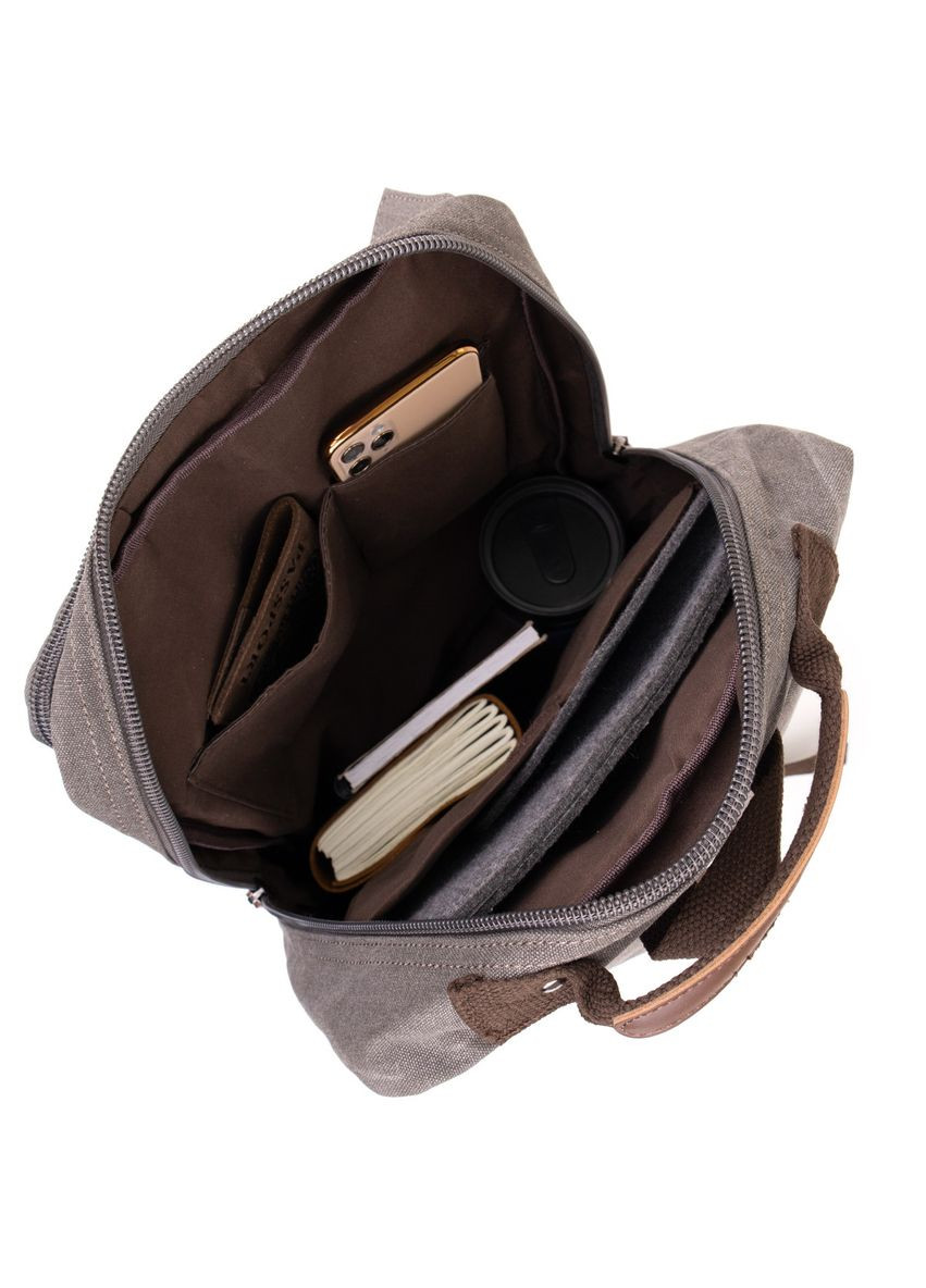 Рюкзак для ноутбука дорожній текстильний унісекс сірий 30х42х15 см 20618 Vintage (362417956)