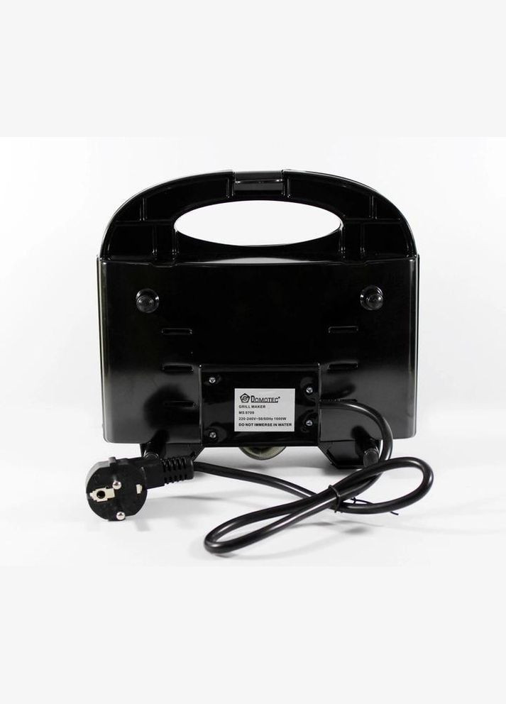 Електрична Бутербродниця Гриль MS-7709 з антипригарним покриттям 1000 Вт Чорний Domotec (280827871)