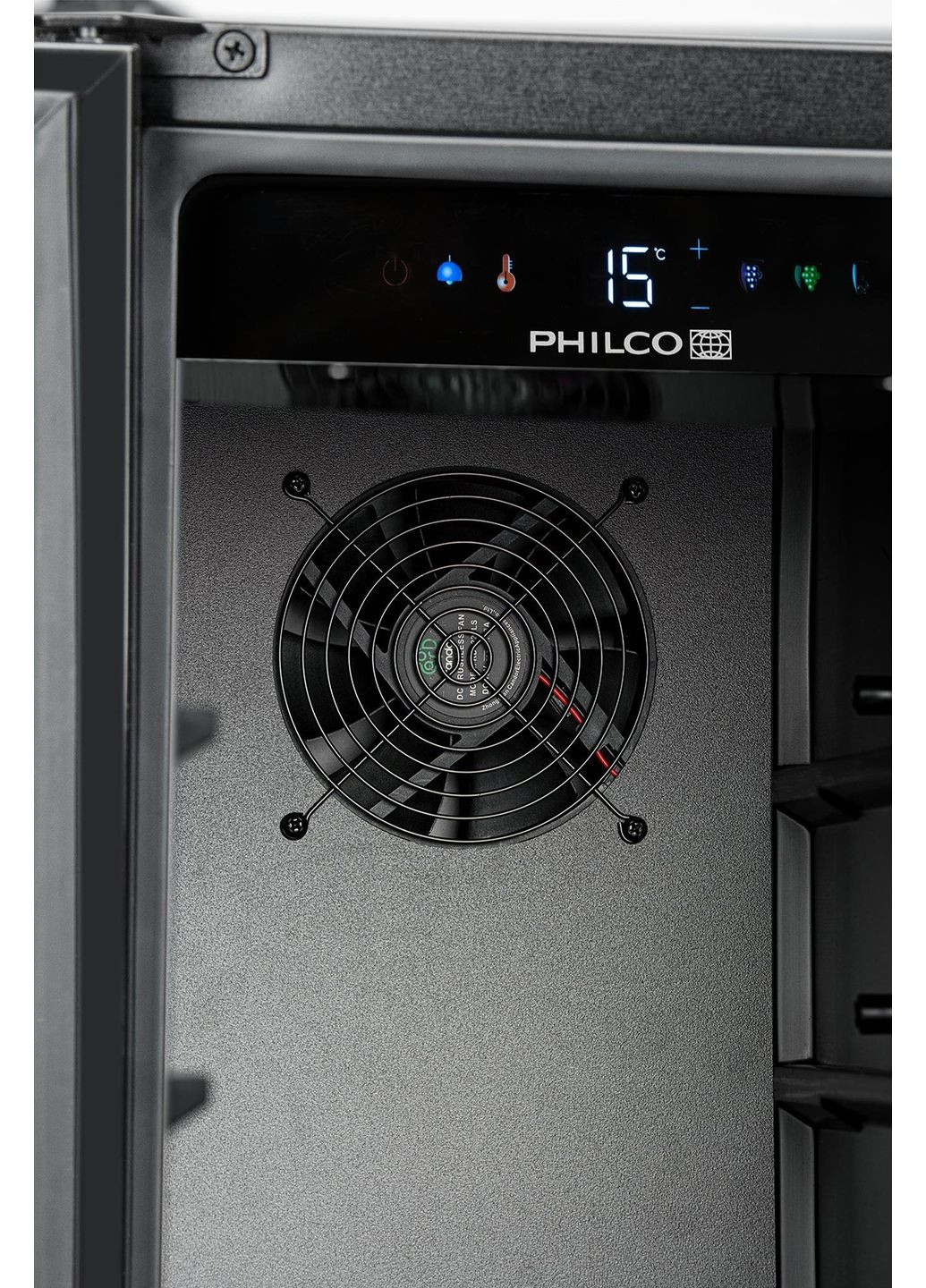 Холодильник для вина, 87x60x57, холод.відд.-116л, зон - 2, бут-40, дисплей, підсвітка, чорний PHILCO (370621643)