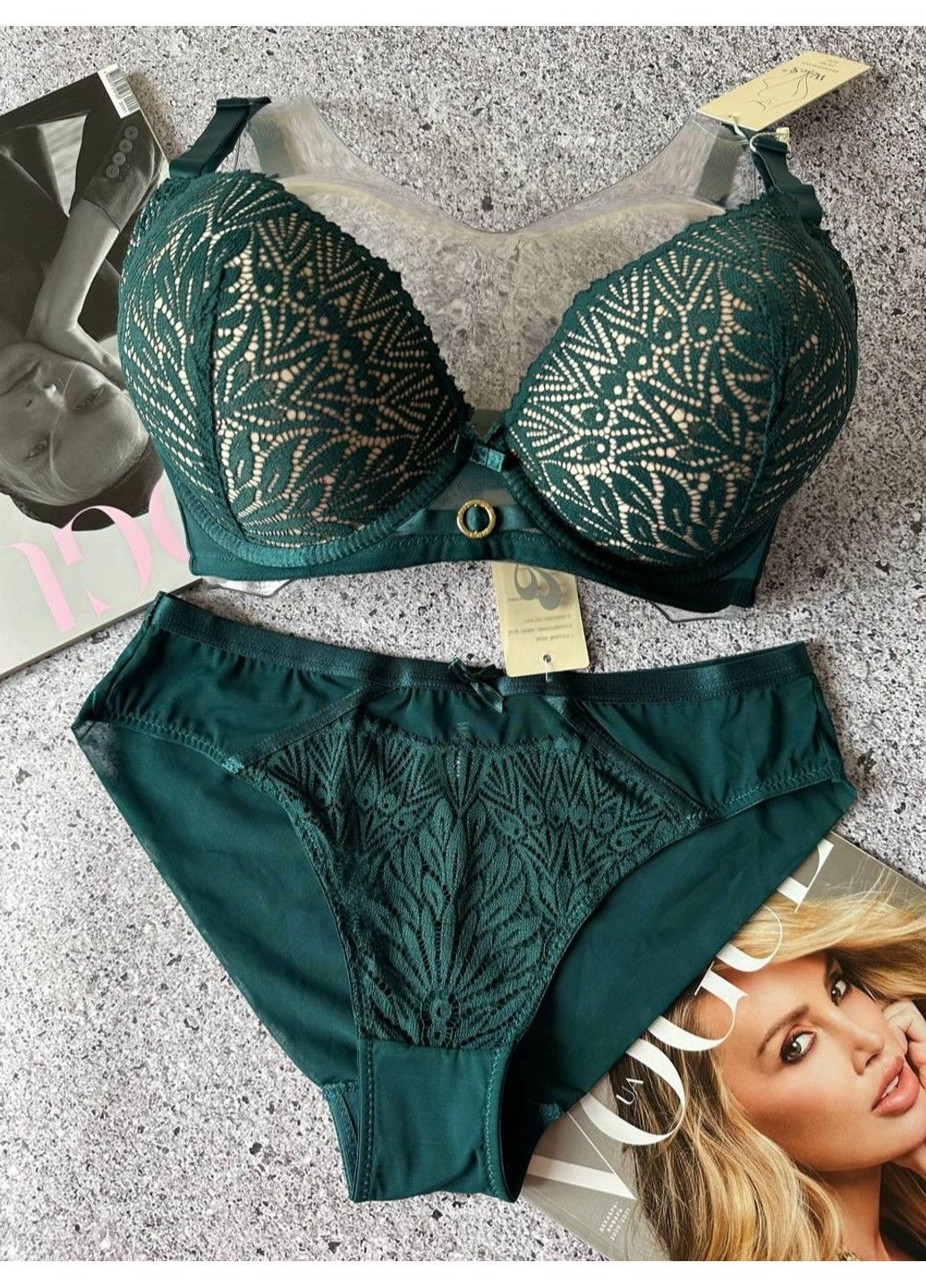 Смарагдовий комплект жіночої білизни смарагдовий Weiyesi