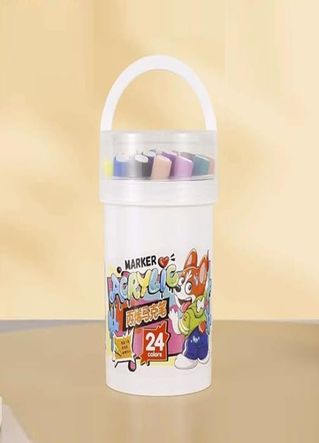 Художественные акварельные акриловые маркеры односторонние для скетчинга фломастеры 24 цветов No Brand (316651790)