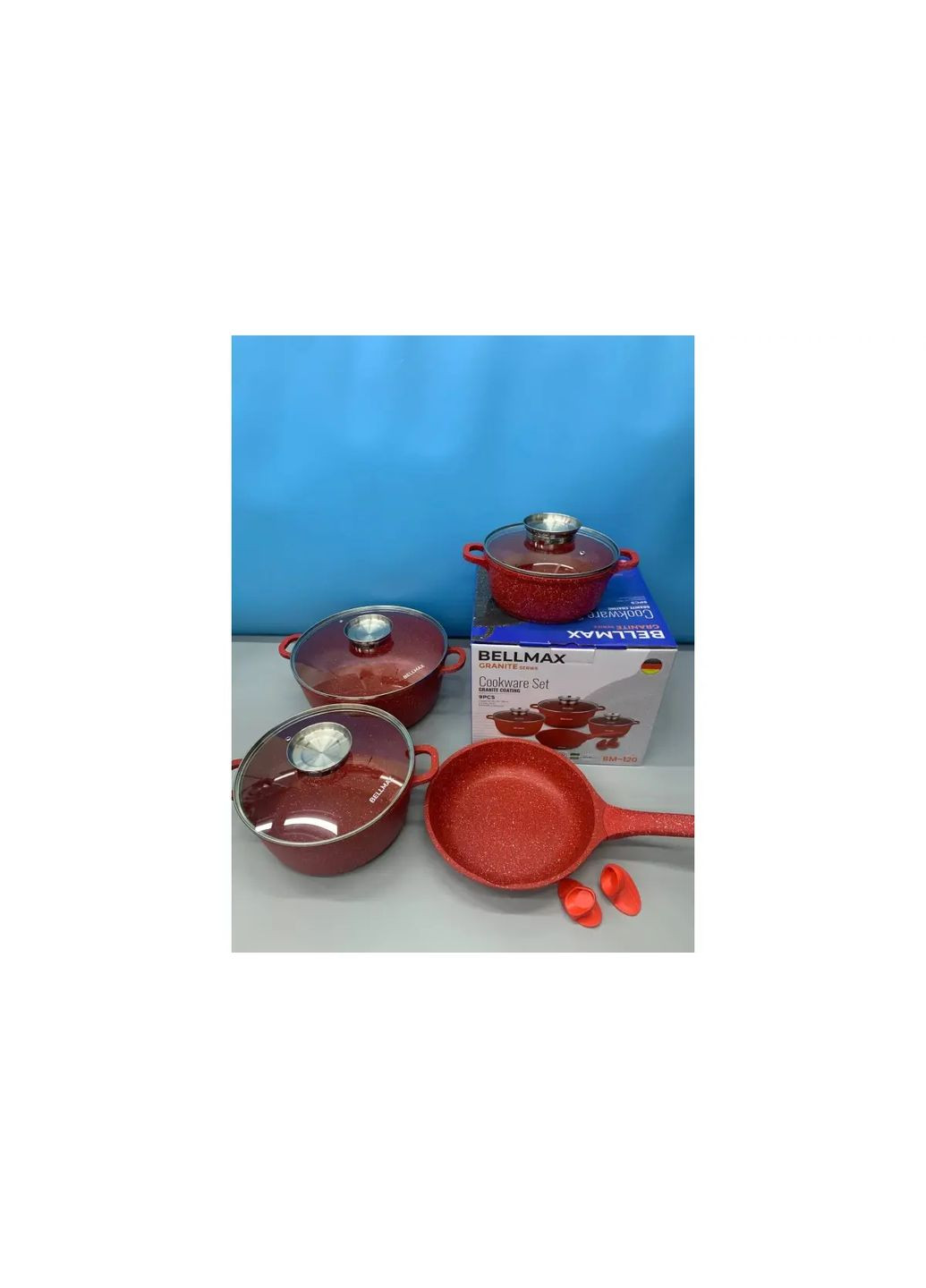 Набор посуды 9 предметов Bellmax Cookware Set BM-120 Domotec (367073953)