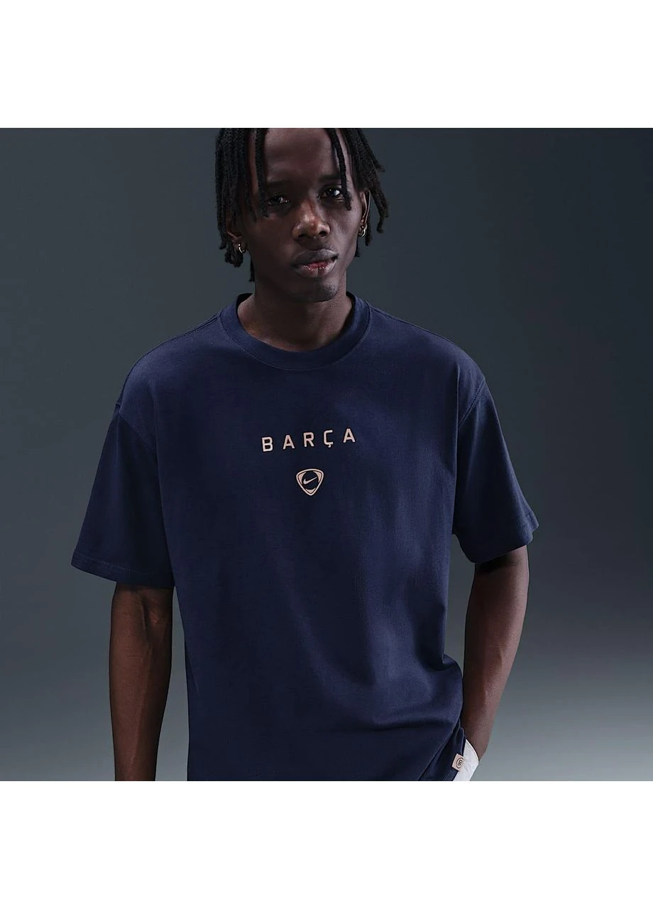 Синяя футболка f.c. barcelona total90 wordmark tee blue ib7294-410 Nike
