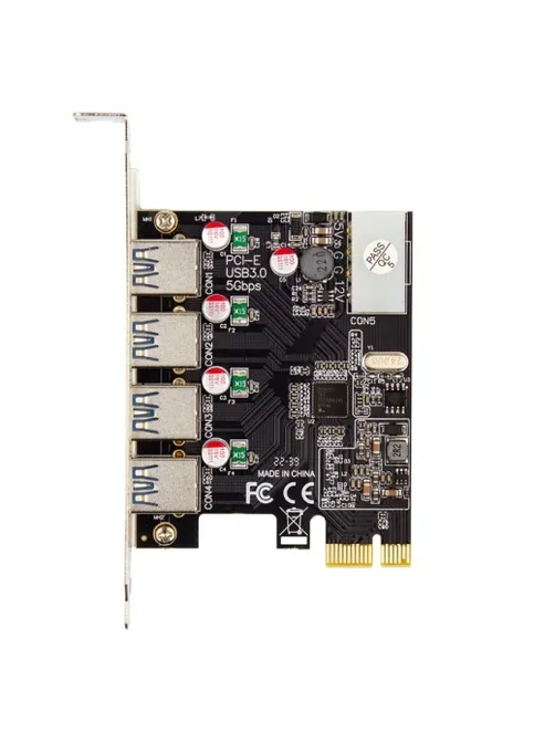 Плата расширения PCI-E x1, 4xUSB 3.0, чип NEC720201, питание Molex (ECF-PCIEtoUSB015) Frime (405081654)