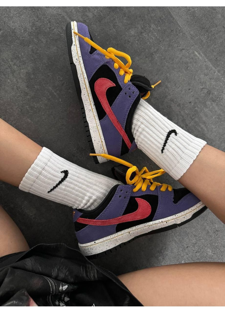 КРОСІВКИ ЖІНОЧІ NIKE SB DUNK PURPLE / PINK / YELLOW НАЙК СБ ДАНК No Brand рожеві демісезони (369387750)