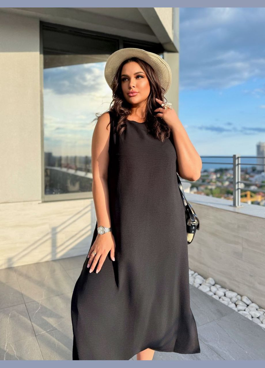 Легкий жіночий сарафан з американського крепа-жатки Style Point (335860370)