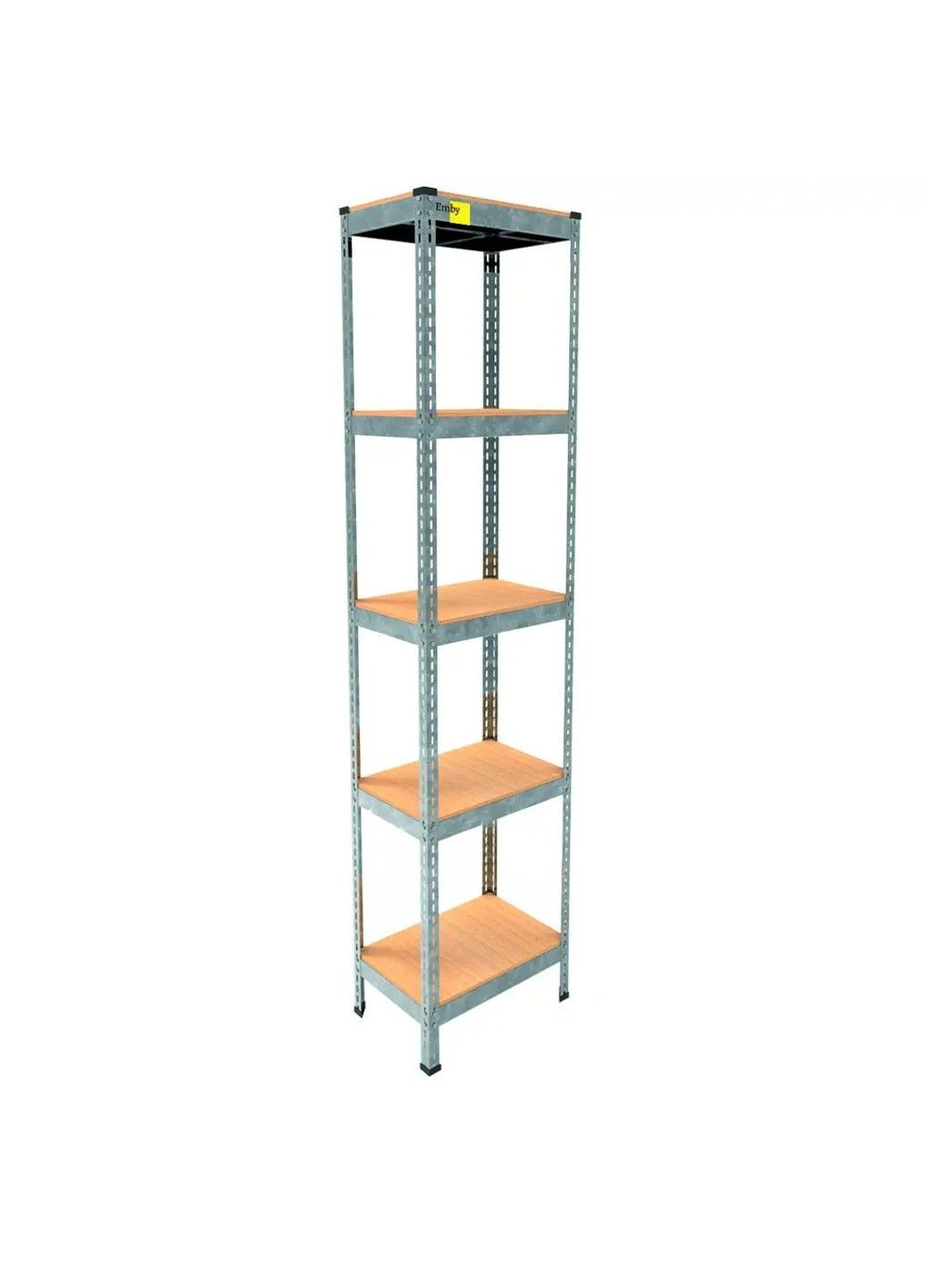 Металлический стеллаж Light Series (размер 1800х450x300мм) 5 полок ДСП до 100кг Оцинкованный Emby (331640538)