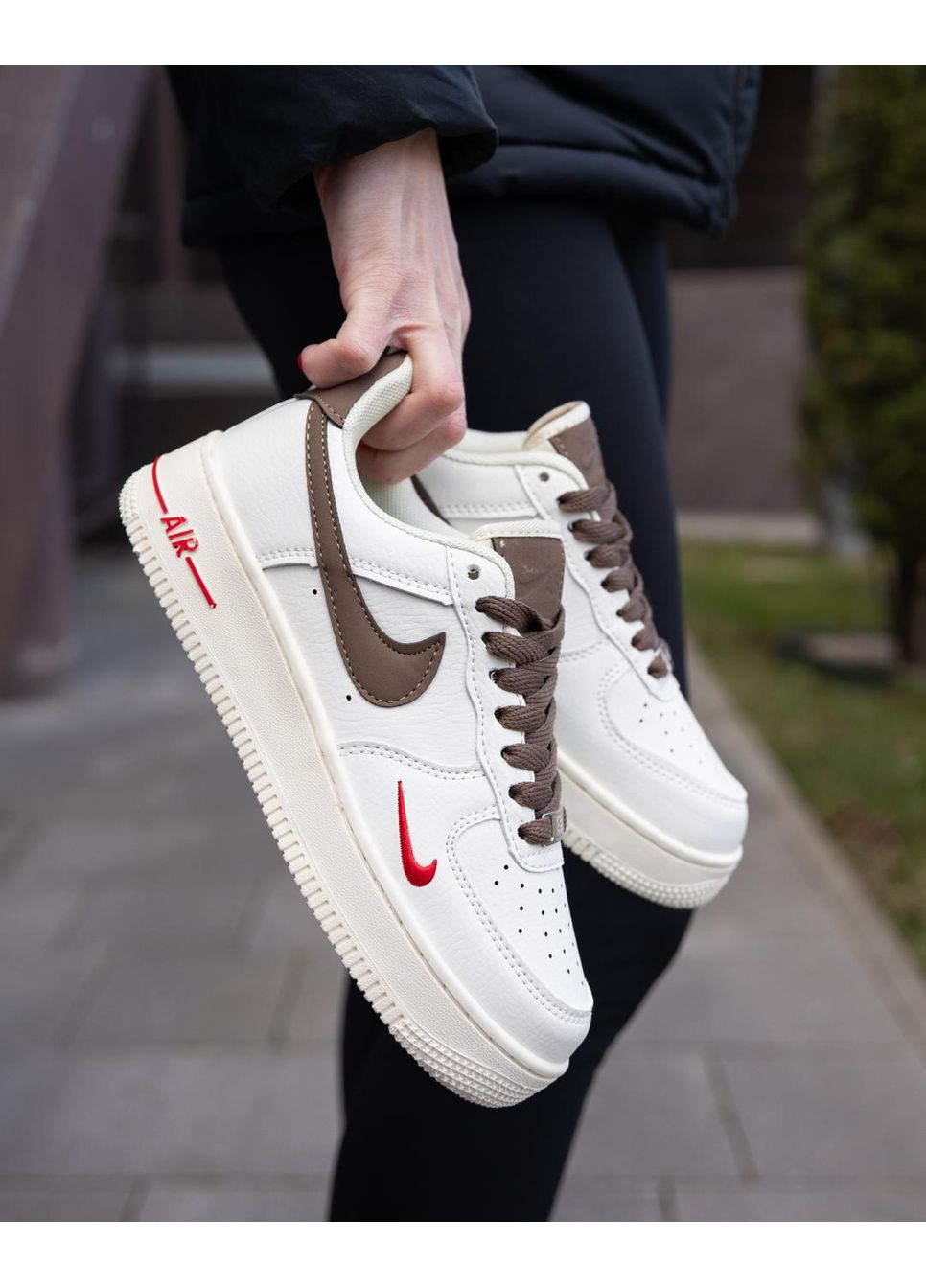 Білі Осінні кросівки чоловічі nike air force 1 low ‘07 essenti mocco найк аір форс 1 преміум No Brand