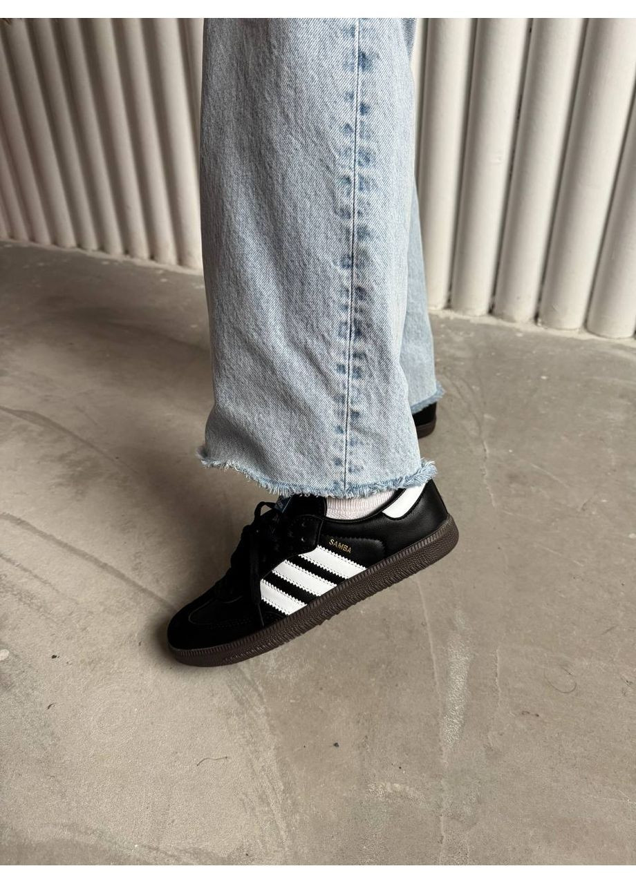 Черно-белые всесезонные кроссовки samba og black/white adidas