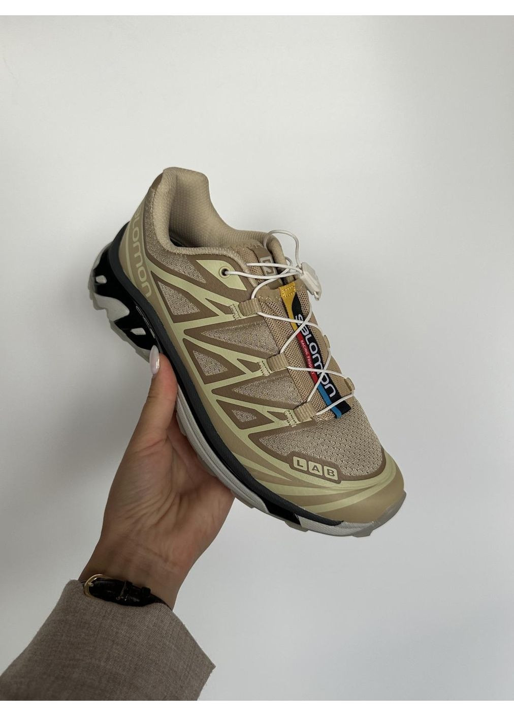 КРОССОВКИ ЖЕНСКИЕ SALOMON S LAB XT-6 CLEAR SAFARI САЛОМОН ХТ-6 No Brand бежевые демисезоны (367167009)