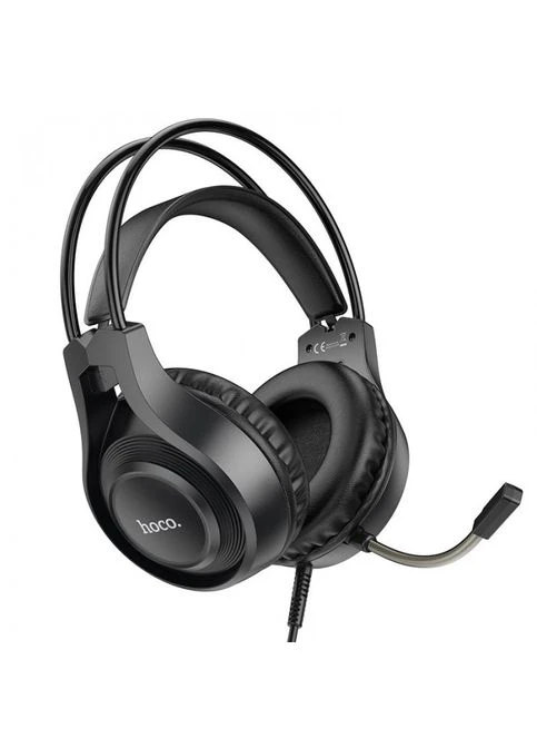 Игровые наушники с микрофоном HOCO W106 Tiger Gaming Headset проводные, с оголовьем Черные MDR No Brand (385867333)
