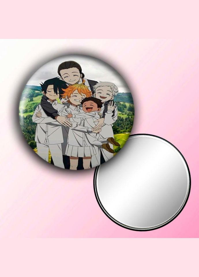 Зеркальце косметическое карманное Аниме Обещанный Неверленд #0002 с рисунком круглый 56 мм No Brand (309157383)