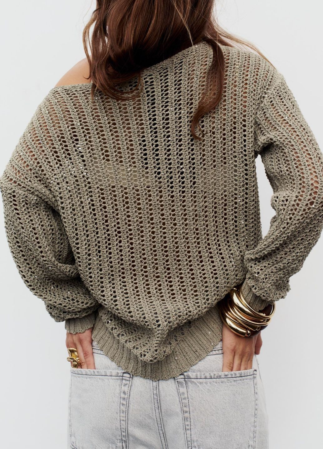 Оливковый (хаки) демисезонный свитер Zara