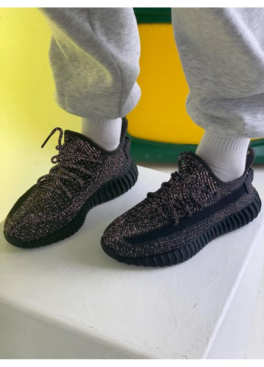 КРОСІВКИ ЖІНОЧІ ADIDAS YEEZY BOOST 350 V2 BLACK STATIC АДІДАС ІЗІ БУСТ ЧОРНІ No Brand чорні демісезони (392014852)