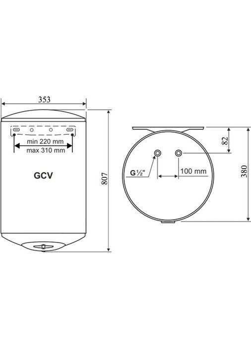 Бойлер GCV 50 35 16D B14 TBRC TESY (307285268)
