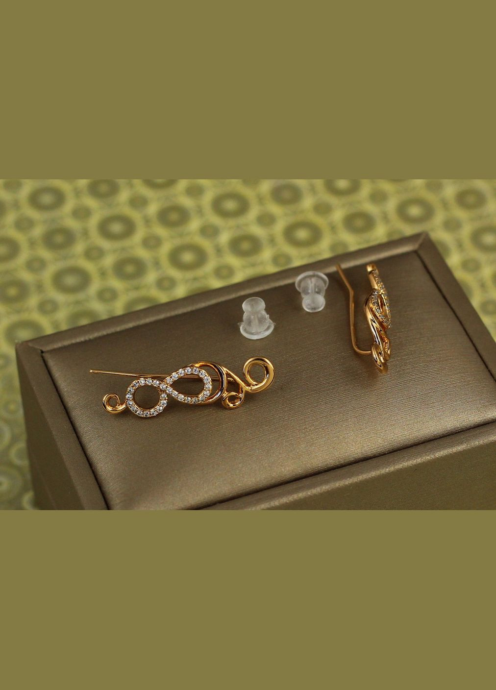 Серьги кафы роспись 2.8 см золотистые. Xuping Jewelry (316433137)