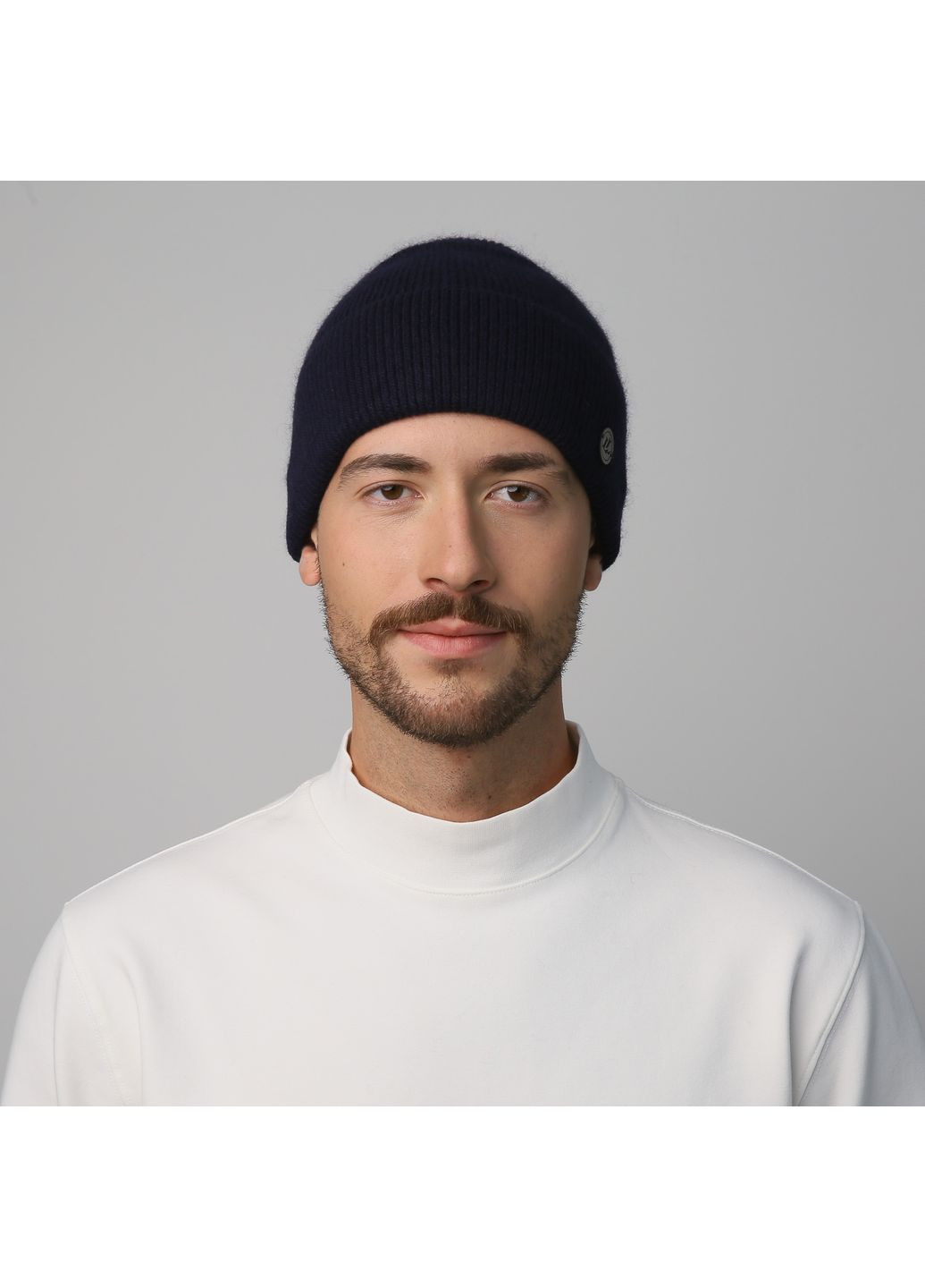 Шапка по голове мужская шерсть синяя ERIC 947-451 LuckyLOOK 947-451M (322783431)