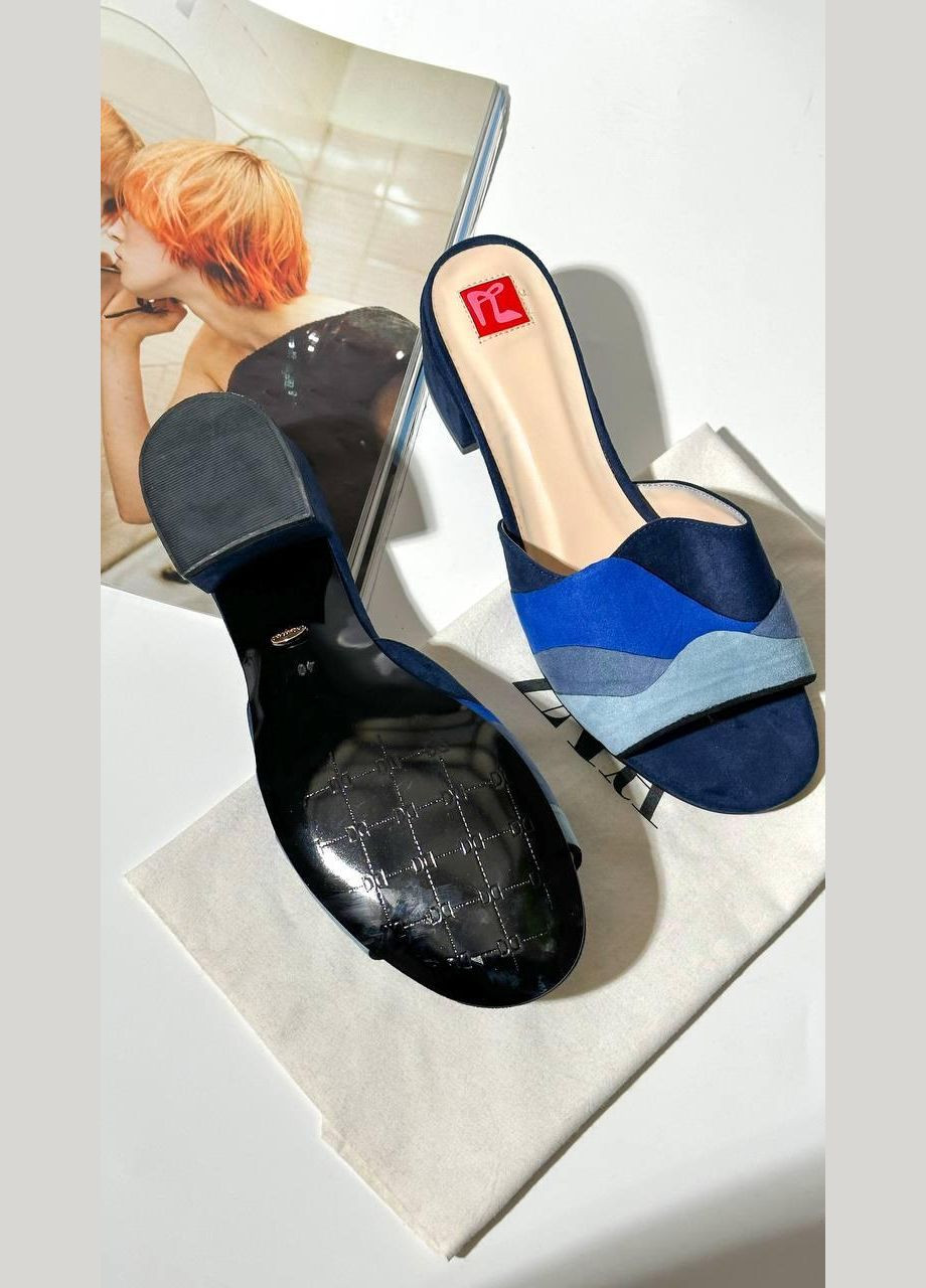 Синие шлепанцы женские летние синие Lino Morano