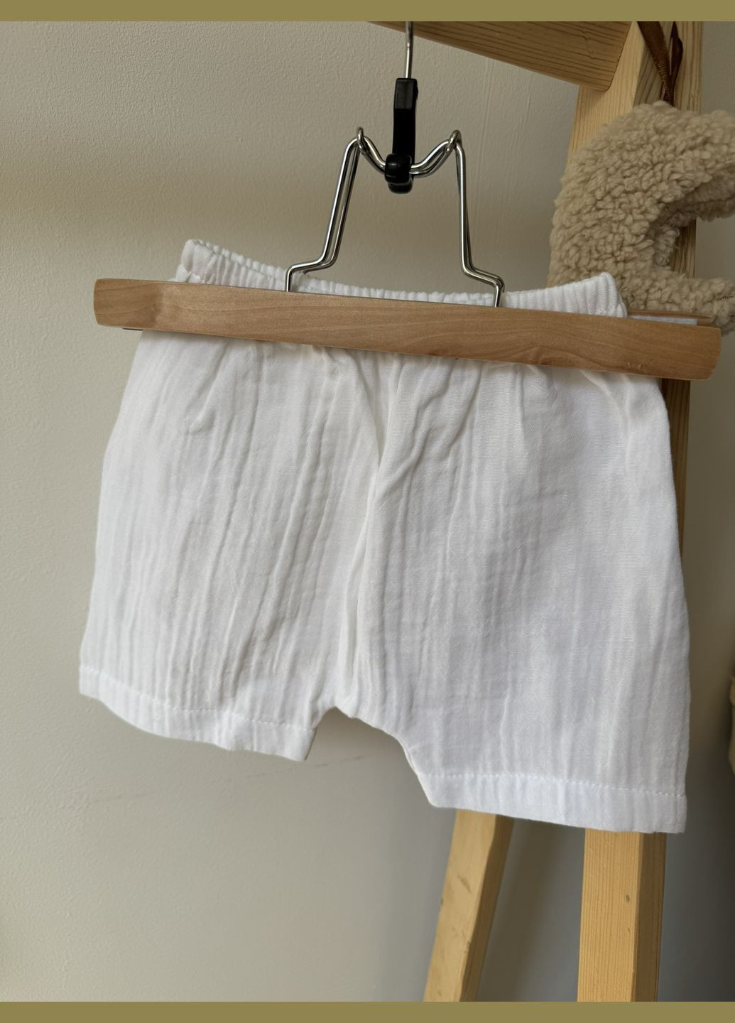 Белый летний костюм рубашка и шорты муслин с шортами No Brand Костюм