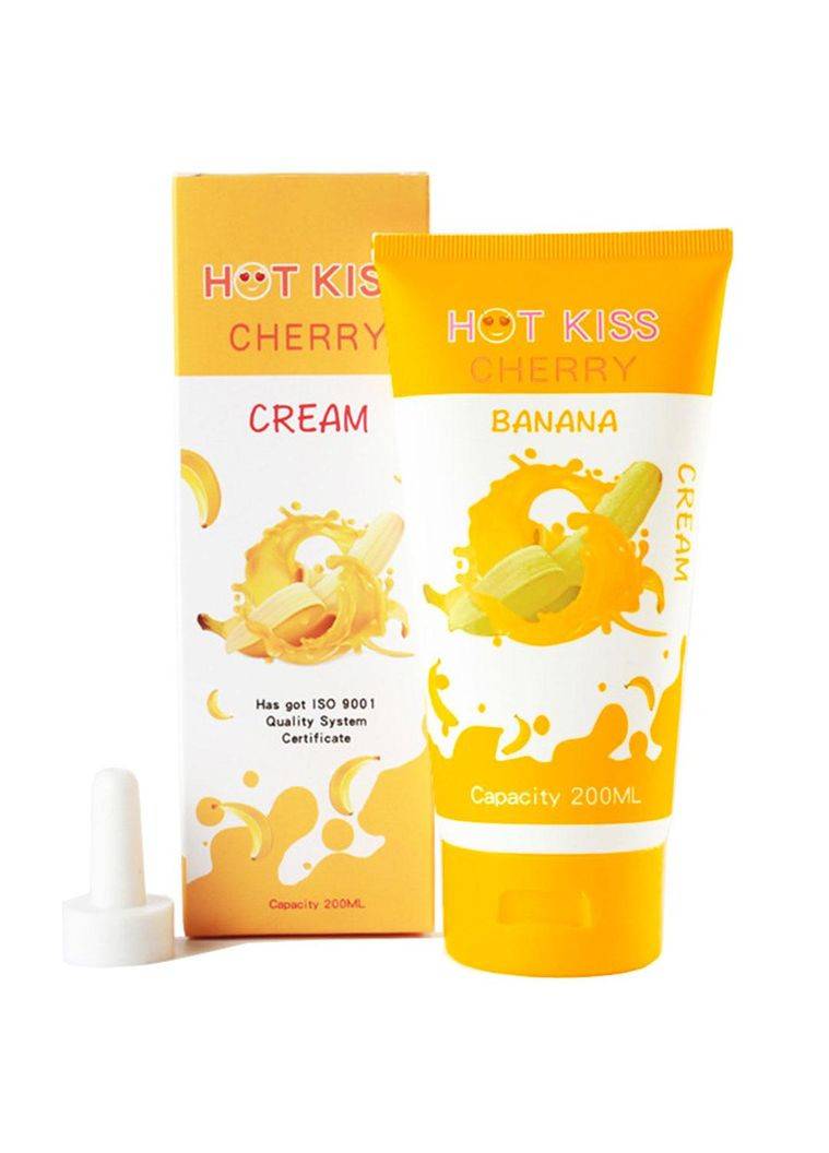 Змащення для орального сексу з банановим смаком та запахом, смаковий лубрикант Hot Kiss Banana 200 мл China (317747742)