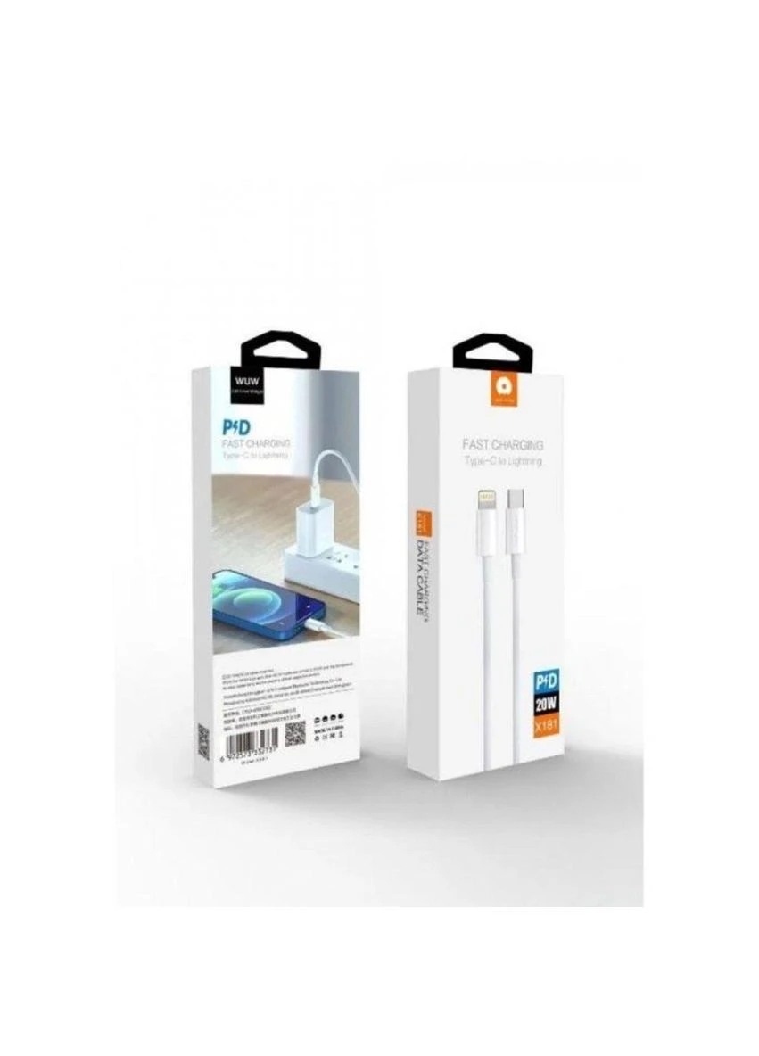 Кабель X181 Type-C to Lightning PD 20W white (6972573332731) WUW (303125684)