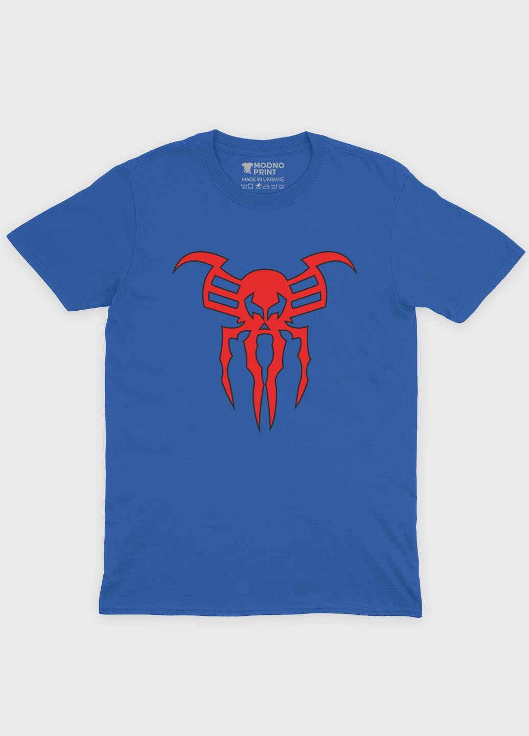 Синяя демисезонная футболка для мальчика с принтом супергероя - человек-паук (ts001-1-brr-006-014-110-b) Modno