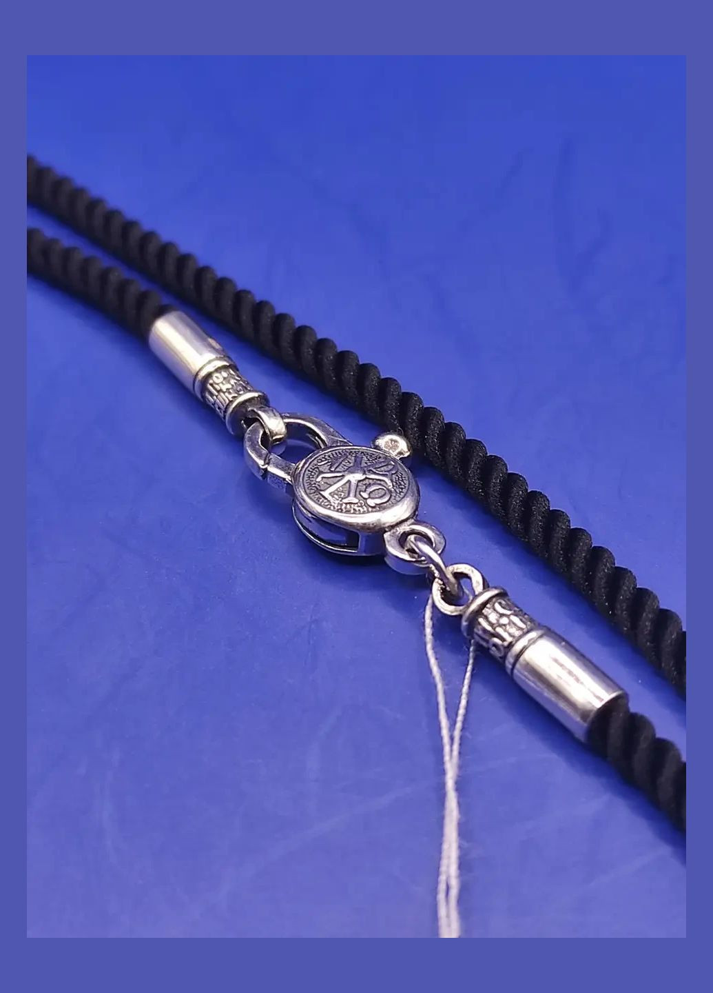 Ювелірний чорний шовковий шнур срібло 925 проби 3 мм Shiny 1466 60см No Brand (332806773)