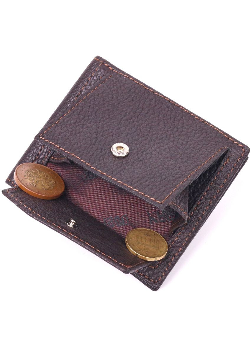 Чоловічий затискач для грошей з монетницею та магнітом зі шкіри коричневий (sku_21404) No Brand (327819885)