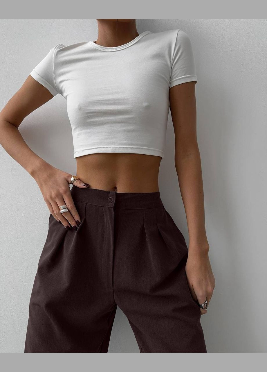 Женские шоколадные брюки No Brand (339508266)