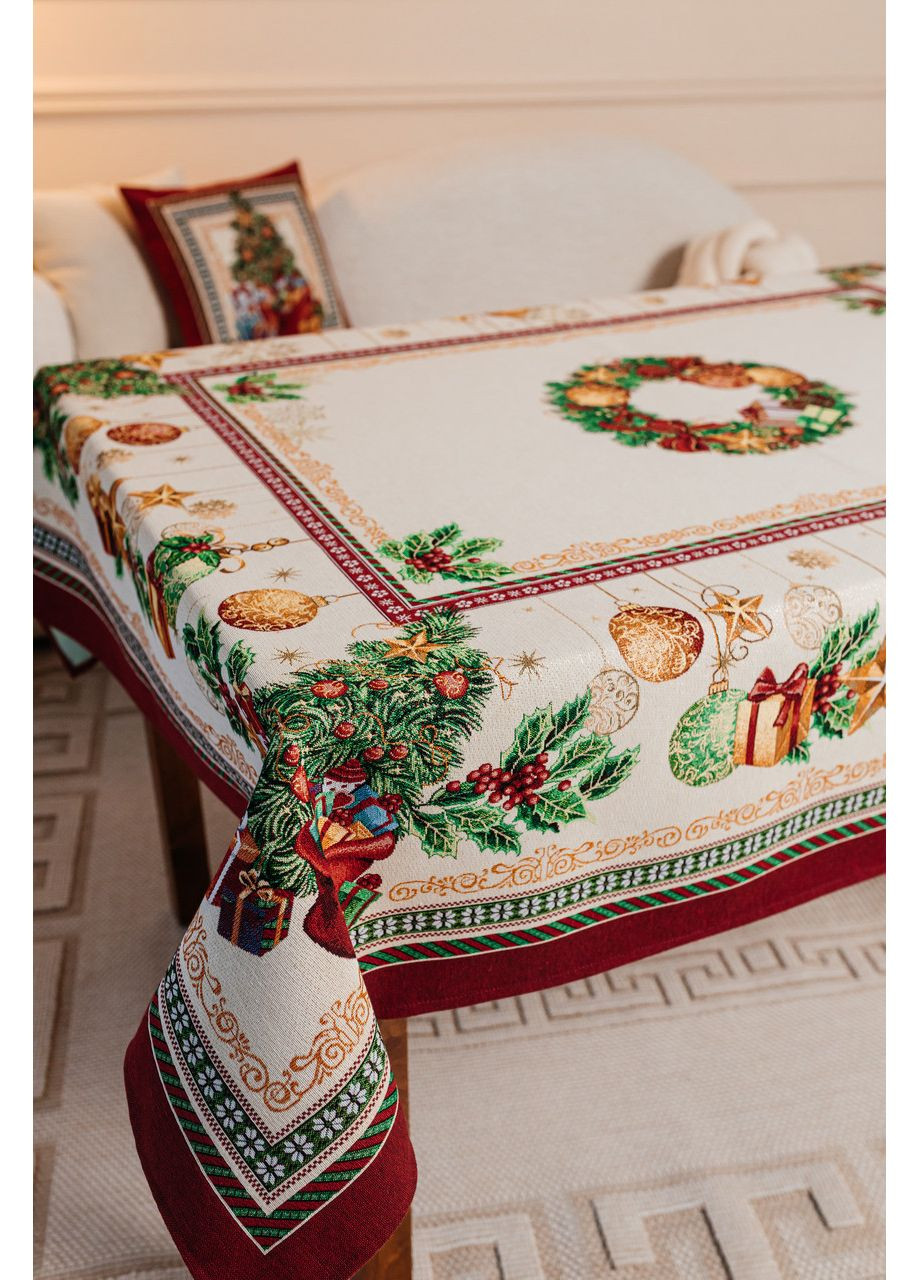 Скатерть Новогодняя гобеленовая 140х180 см. Premium праздничная скатерть JOUETS No Brand (360889998)